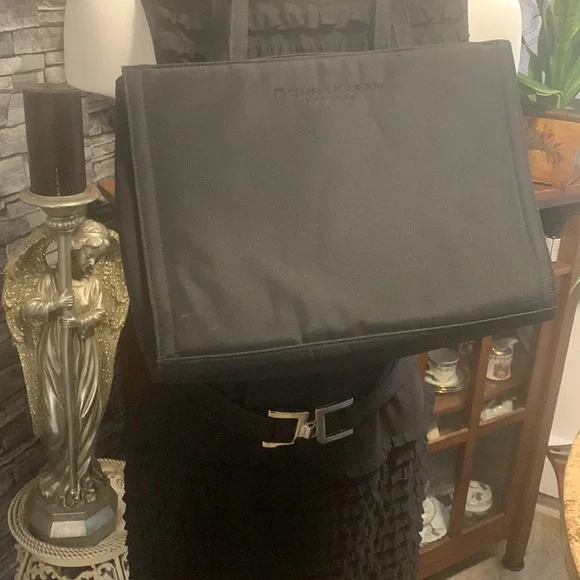 Small brand new never used authentic Donna Karan black tote purse - Picture 2 of 6